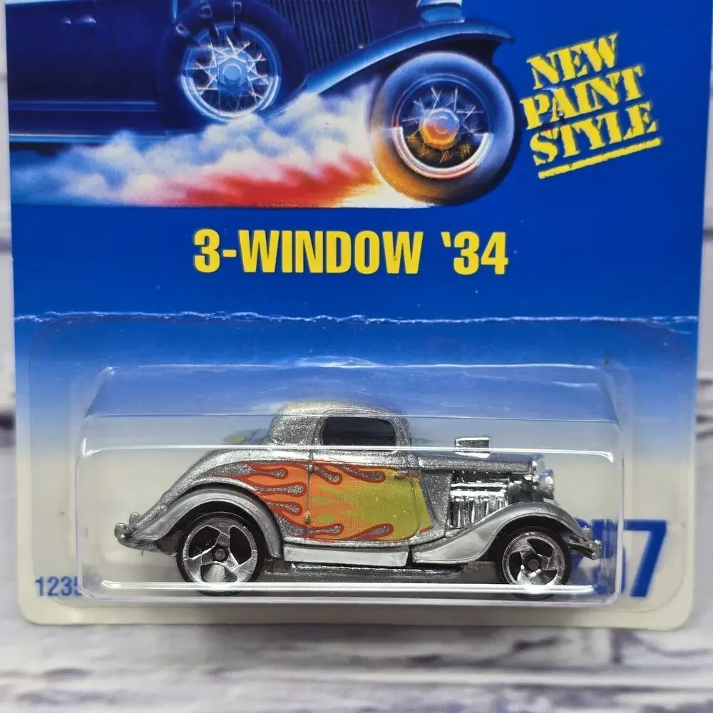Hot Wheels 3-Window '34 #257 Silver Die-Cast Car 1991